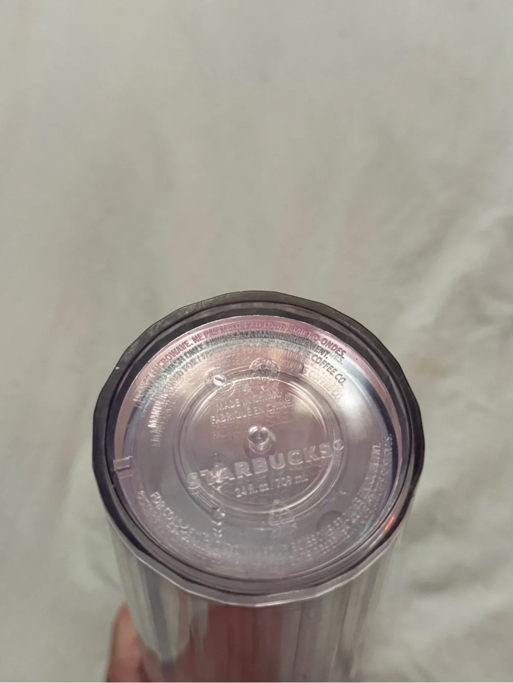 24 oz Venti Starbucks Iridescent Rainbow Purple Tall Tumbler Cup with Lid & Stra